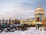 Domed Building with Canadian Flag Flying, Parc Du Bassin Bonsecours Photographic Print by Brian Cruickshank