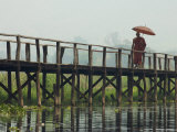 Monk Crosses a Bridge on the Eastern Shore Town Photographic Print by David Greedy
