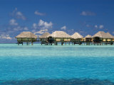 Relaise Chateau De Taha'a Bungalows on Stilts Photographic Print by Emily Riddell