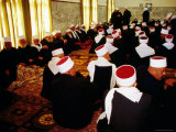 Druze Elders in the Prayer Hall at the Annual Pilgrimage to Nabi Shueib, Nabi Shueib Photographic Print by Hanan Isachar