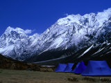 Camp Site at Yathang, at 3840 Metres, with Langshisha Ri Situated in the Upper Langtang Valley Photographic Print by Chris Klep