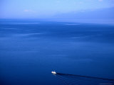 Aerial View of a Boat on Lake Baikal Photographic Print by Simon Richmond