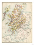 Map of Scotland in the 1520s, Showing Territories of the Highland Clans Giclée-tryk Map of Scotland in the 1520s, Showing Territories of the Highland Clans Giclée-tryk