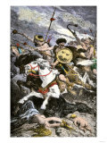Attila's Huns Ravaging Moravia During Invasion of Central Europe Giclee Print