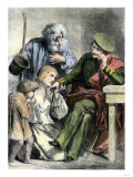 Russian Serfs Greeting a Noble, 1800s Lámina giclée Russian Serfs Greeting a Noble, 1800s Lámina giclée