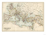 Map of the Roman Empire in the Third Century Giclee Print