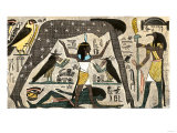 Ancient Egyptian Deities Shu Separating Sibu and Nuit - Giclee Baskı Ancient Egyptian Deities Shu Separating Sibu and Nuit - Giclee Baskı