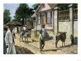 Townspeople on a Jamaica Street, 1890s Lámina giclée