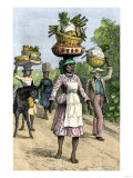 Native People on their Way to Market in Kingston, Jamaica, c.1890 Lámina giclée