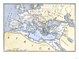 Map Showing the Extent of the Roman Empire Reproduction procédé giclée