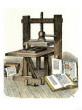 Gutenberg's Printing Press, Mainz, Germany, 1450s Reproduction procédé giclée