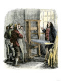Benjamin Franklin at His Printing Press, Philadelphia Giclée-Druck