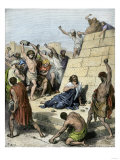 Apostle Stephen Stoned to Death for Preaching Christianity, 36 Ad Giclee Print