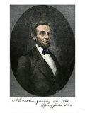 Abraham Lincoln in Springfield, Illinois in 1861, with His Autograph Giclee Print