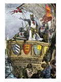 Richard I's Farewell to the Holy Land after the Third Crusade, 1192 Giclee Print