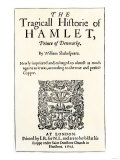 Title Page of the 1605 Hamlet by William Shakespeare Giclee Print