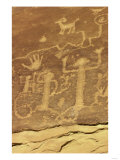 Anasazi Ancestral Puebloan Petroglyphs of Whipping Kachinas at Mesa Verde National Park Giclee Print