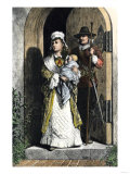 Hester Prynne Wearing the Scarlet Letter a in a Scene from Hawthorne's Novel