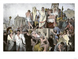Marc Antony's Oration over Julius Caesar's Body in Ancient Rome, 44 Bc Reproduction procédé giclée