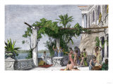 Roman Emperor Tiberius Enjoying His Villa on Capri Giclee Print