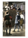 Quaker Man on Trial in an English Courtroom Giclee Print