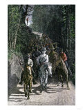 Mob of Night-Riders Carrying Out a Lynching in the Us South, 1800s Giclee Print