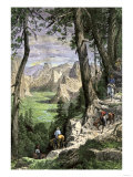 Horseback Riders Descending into Yosemite Valley, 1870s Giclee Print