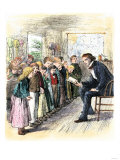 Pupils Reciting Poetry in a One-Room School, 1800s Giclee Print