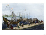 Departure of the Pilgrims on the Speedwell from Delfthaven Giclee Print Departure of the Pilgrims on the Speedwell from Delfthaven Giclee Print