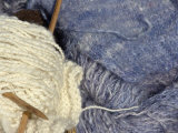 Knitting Needles and Handspun Wool at a Yorktown Reenactment, Virginia Photographie