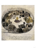 Pomelock, a Native American Village Enclosed with Palisades, Virginia-Carolina Colony, 1585 Giclee Print