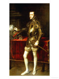 Portrait of Philip II in Armor Giclee Print by Titian (Tiziano Vecelli) 