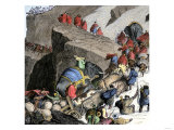 Hannibal's Army Crossing the Alps to Invade Rome, 218 Bc Giclee Print Hannibal's Army Crossing the Alps to Invade Rome, 218 Bc Giclee Print