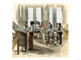 Former Slaves Learning Printing at Hampton Institute in Virginia, 1870s Reproduction procédé giclée