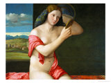 Nude Woman in Front of Mirror Giclée-tryk af Giovanni Bellini