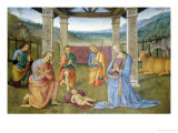 Niche with Annunciation, Christ in Glory and Nativity reproduction procédé giclée par Pietro Perugino