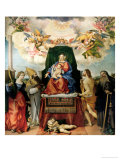 Madonna and Child Enthroned with Saints Lámina giclée por Lorenzo Lotto
