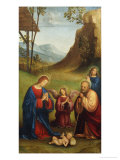 Adoration of the Child reproduction procédé giclée par Francesco Francia