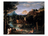 Landscape with Bathers reproduction procédé giclée par Annibale Carracci