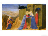 Cortona Altarpiece Showing the Annunciation, Predella: Visitation Reproduction procédé giclée par Angelico & Strozzi 