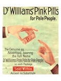 Dr Williams Pin Pills Medical Medicine, UK, 1890 Poster