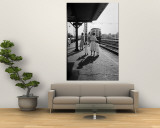 Insurance Broker Charles Hoffman's Wife Bringing Children to Train Station to Wait for His Arrival Wall Mural by Nina Leen