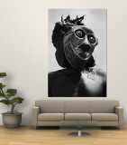 Bopende Tribesman of Western Congo Wearing Mask During Initiation of Boys Into Tribal Society Wall Mural by Eliot Elisofon