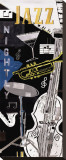 Jazz Nightly Stretched Canvas Print by Katherine & Elizabeth Pope