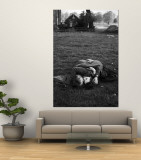 American Soldier Kissing English Girlfriend on Lawn in Hyde Park, Favorite Haunts of US Troops Wall Mural by Ralph Morse