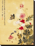 Corn Poppy and Butterflies, 1702 Stretched Canvas Print by Ma Yuanyu
