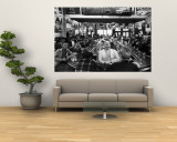 Subway Series: Rapt Audience in Bar Watching World Series Game from New York on TV Wall Mural by Francis Miller