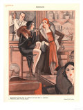 Le Sourire, Glamour Bars Cocktails Alcohol Evening-Dress Cigarettes Smoking Magazine, France, 1920 Pósters