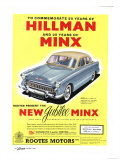 Hillman, Jubilee Edition Hillman Minx Cars, UK, 1950 Poster