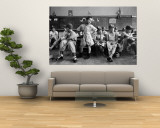 Boys Club Little League Baseball Players Putting on Their Uniforms Prior to Playing Game Wall Mural by Yale Joel